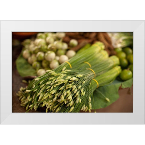 Cambodia Market I White Modern Wood Framed Art Print by Berzel, Erin