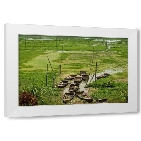 Boats I White Modern Wood Framed Art Print by Berzel, Erin