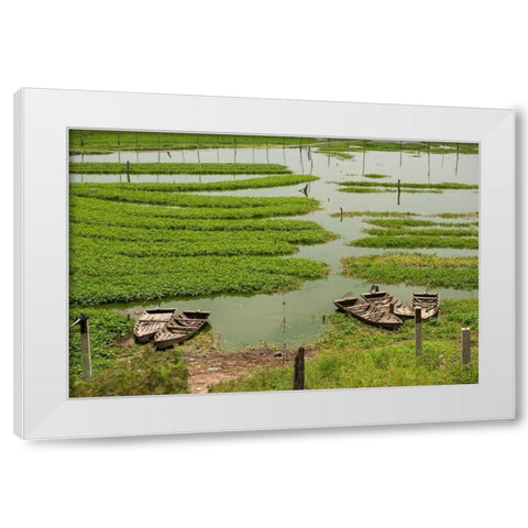 Boats II White Modern Wood Framed Art Print by Berzel, Erin