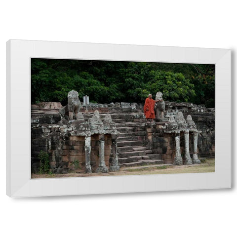 Elephant Terrace II White Modern Wood Framed Art Print by Berzel, Erin