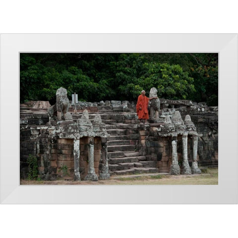 Elephant Terrace II White Modern Wood Framed Art Print by Berzel, Erin