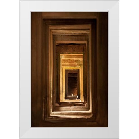 Windows at Bayon White Modern Wood Framed Art Print by Berzel, Erin