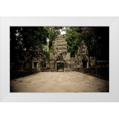 Preah Khan III White Modern Wood Framed Art Print by Berzel, Erin