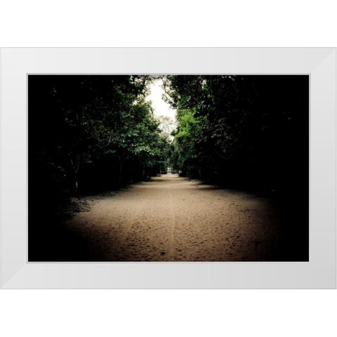 Pathway at Preah Khan White Modern Wood Framed Art Print by Berzel, Erin