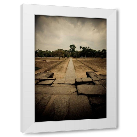 Angkor Wat Pathway White Modern Wood Framed Art Print by Berzel, Erin