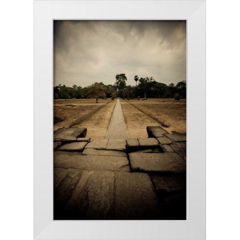 Angkor Wat Pathway White Modern Wood Framed Art Print by Berzel, Erin