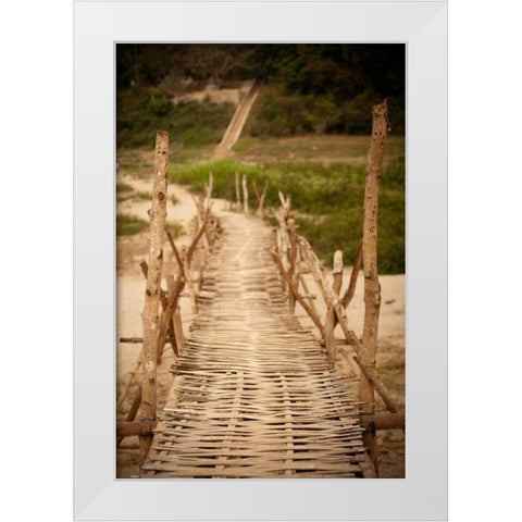 Bamboo Bridge White Modern Wood Framed Art Print by Berzel, Erin