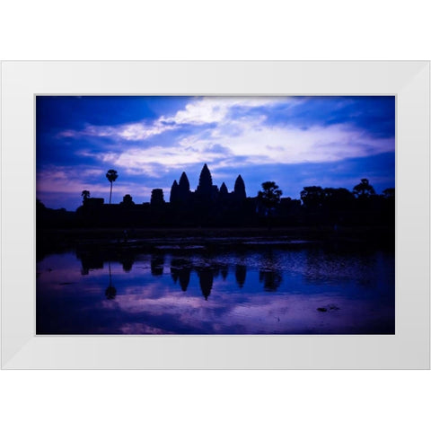 Angkor Wat Sunrise III White Modern Wood Framed Art Print by Berzel, Erin