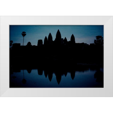 Angkor Wat Sunrise IV White Modern Wood Framed Art Print by Berzel, Erin