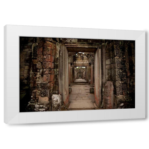 Preah Khan IV White Modern Wood Framed Art Print by Berzel, Erin