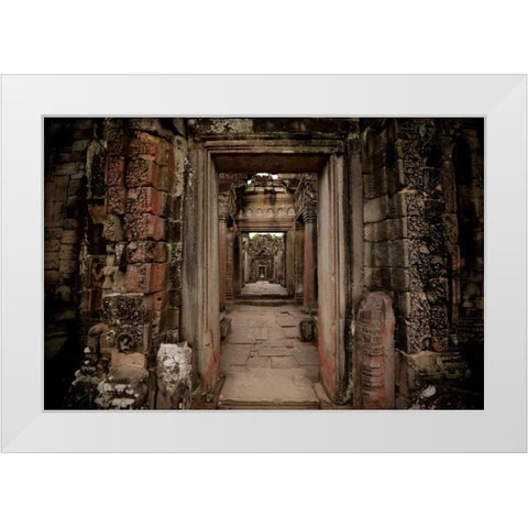 Preah Khan IV White Modern Wood Framed Art Print by Berzel, Erin