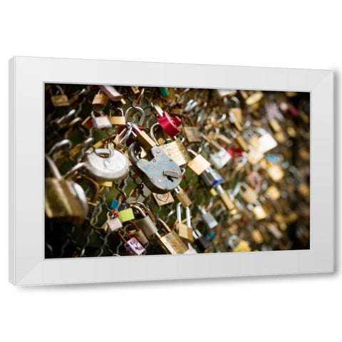 Pont des Arts I White Modern Wood Framed Art Print by Berzel, Erin