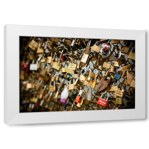 Pont des Arts II White Modern Wood Framed Art Print by Berzel, Erin