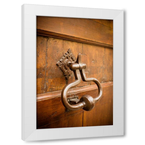 French Door Knocker II White Modern Wood Framed Art Print by Berzel, Erin