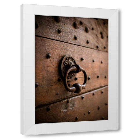 French Door Knocker III White Modern Wood Framed Art Print by Berzel, Erin