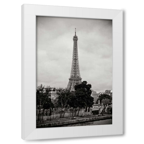 Eiffel Tower BW I White Modern Wood Framed Art Print by Berzel, Erin