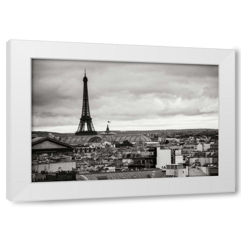 Paris BW I White Modern Wood Framed Art Print by Berzel, Erin