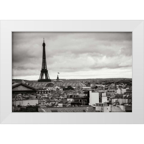 Paris BW I White Modern Wood Framed Art Print by Berzel, Erin