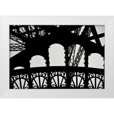 Eiffel Tower Latticework IV White Modern Wood Framed Art Print by Berzel, Erin