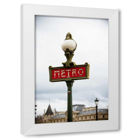 Paris Metro IV White Modern Wood Framed Art Print by Berzel, Erin