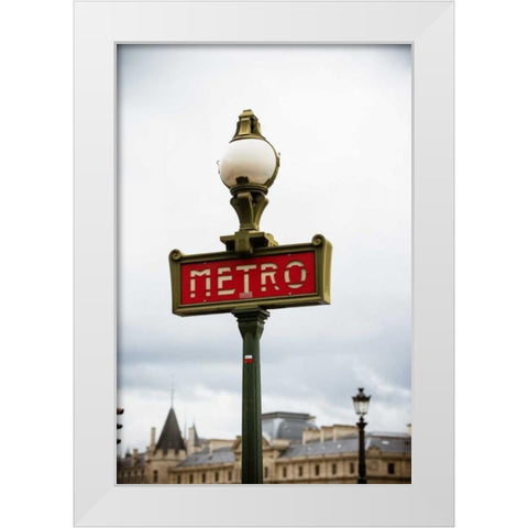 Paris Metro IV White Modern Wood Framed Art Print by Berzel, Erin