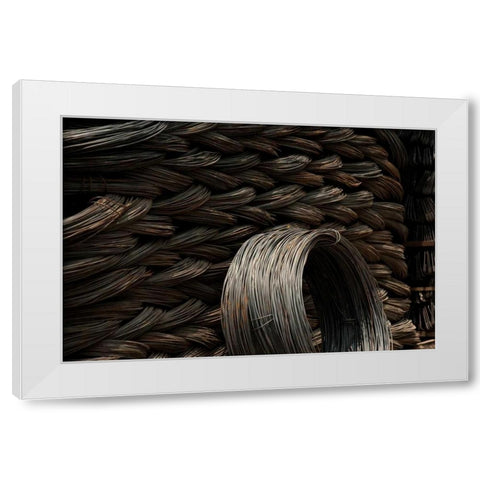 Steel Wire Detail White Modern Wood Framed Art Print by Berzel, Erin