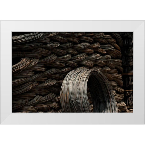 Steel Wire Detail White Modern Wood Framed Art Print by Berzel, Erin