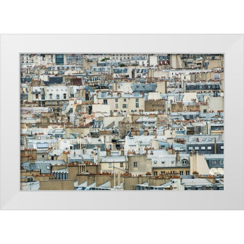 Paris Rooftops I White Modern Wood Framed Art Print by Berzel, Erin