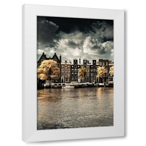 Amsterdam Autumn Canal I White Modern Wood Framed Art Print by Berzel, Erin