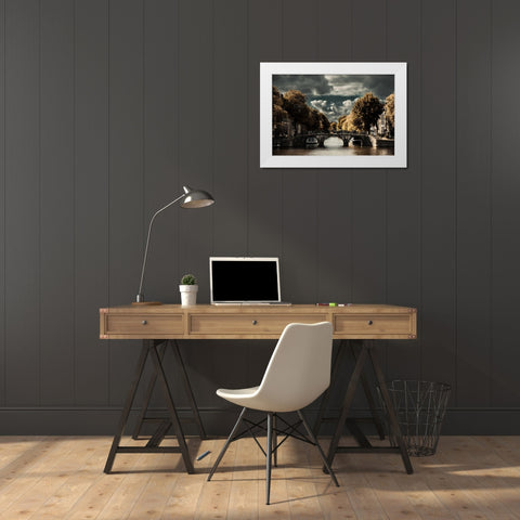 Amsterdam Bridge II White Modern Wood Framed Art Print by Berzel, Erin