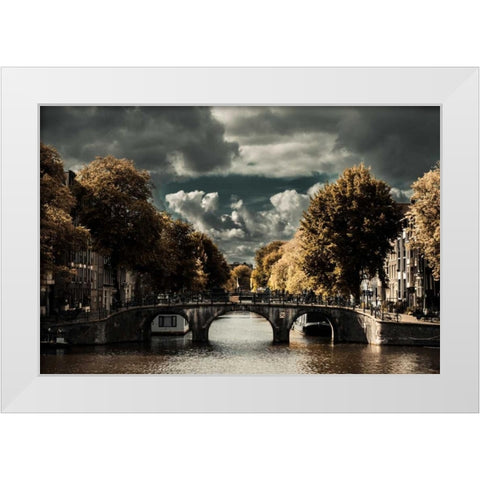 Amsterdam Bridge II White Modern Wood Framed Art Print by Berzel, Erin