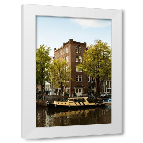 Amsterdam Singel Canal II White Modern Wood Framed Art Print by Berzel, Erin