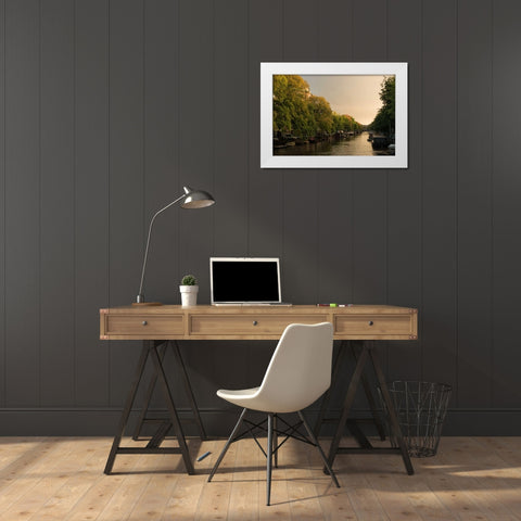 Amsterdam Singel Canal III White Modern Wood Framed Art Print by Berzel, Erin