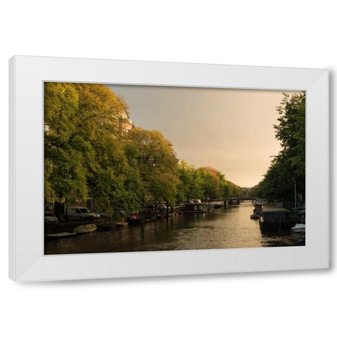 Amsterdam Singel Canal III White Modern Wood Framed Art Print by Berzel, Erin