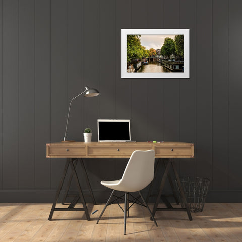 Amsterdam Singel Canal IV White Modern Wood Framed Art Print by Berzel, Erin