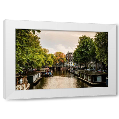 Amsterdam Singel Canal IV White Modern Wood Framed Art Print by Berzel, Erin