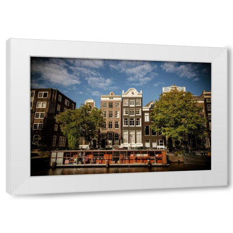 Amsterdam Canal Houses I White Modern Wood Framed Art Print by Berzel, Erin