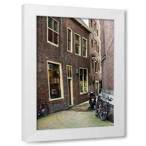 Old Centre Amsterdam White Modern Wood Framed Art Print by Berzel, Erin