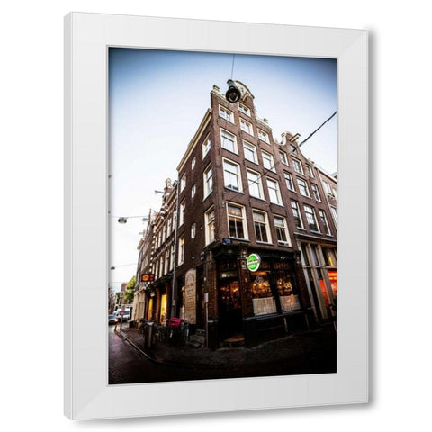 Zeedijk Centrum White Modern Wood Framed Art Print by Berzel, Erin