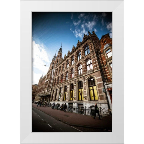 Amsterdam Brick Facade White Modern Wood Framed Art Print by Berzel, Erin