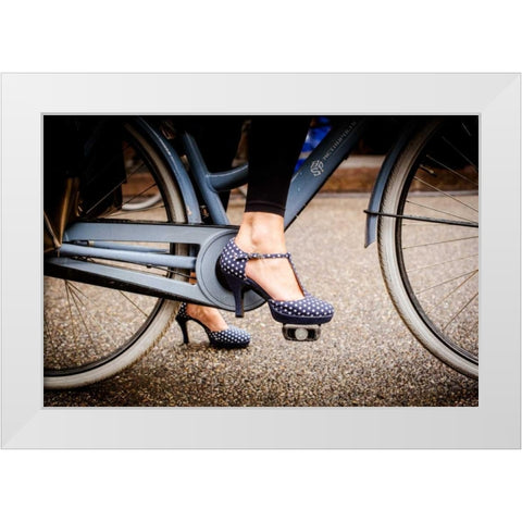 Polka Dot Heels White Modern Wood Framed Art Print by Berzel, Erin