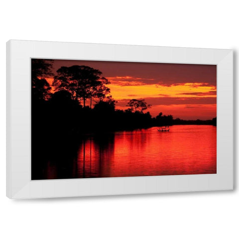 Angkor Sunset I White Modern Wood Framed Art Print by Berzel, Erin