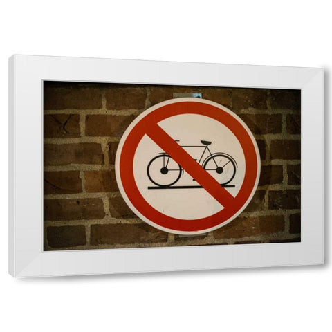 No Bicycles Allowed White Modern Wood Framed Art Print by Berzel, Erin
