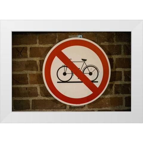 No Bicycles Allowed White Modern Wood Framed Art Print by Berzel, Erin