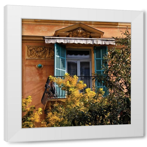 Momosa at the Window White Modern Wood Framed Art Print by Crane, Rita