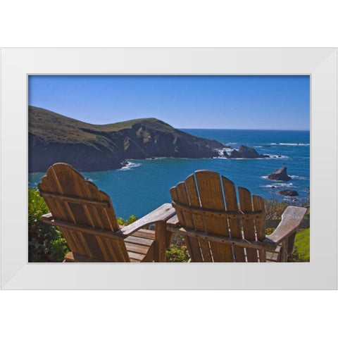 Sunny Seascape I White Modern Wood Framed Art Print by Crane, Rita
