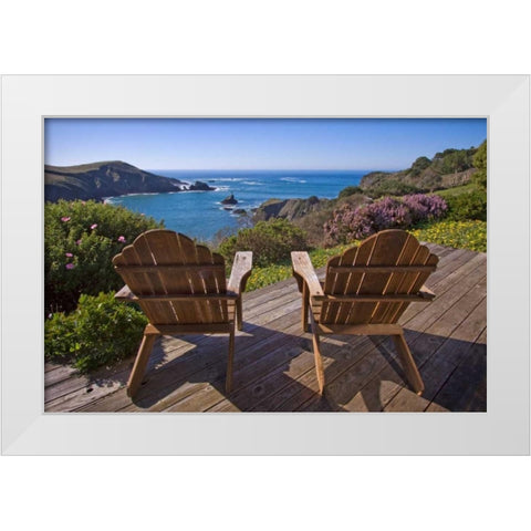 Sunny Seascape II White Modern Wood Framed Art Print by Crane, Rita
