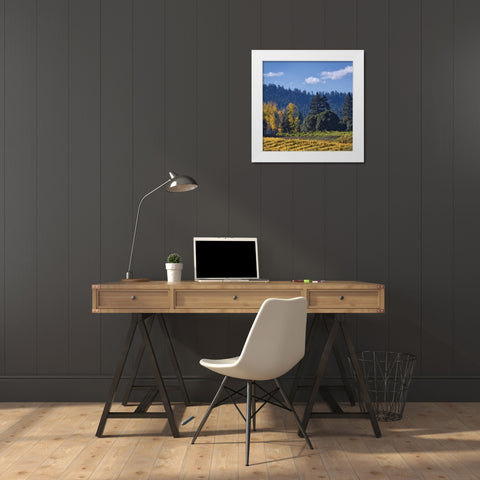 Autumn Gold III White Modern Wood Framed Art Print by Crane, Rita