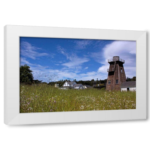 Village Meadow II White Modern Wood Framed Art Print by Crane, Rita