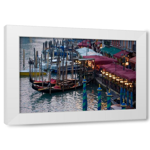 Evening Gondoliers II White Modern Wood Framed Art Print by Crane, Rita
